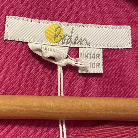 BODEN Pink V-neck Wool Blend Skater Peplum Mini Dress Sz 10 NWT - Picture 6 of 8